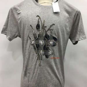 Carven T-Shirt Grey with Flowers S Size